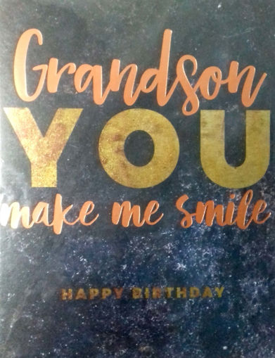 Picture of GRANDSON YOU MAKE ME SMILE BIRTHDAY CARD